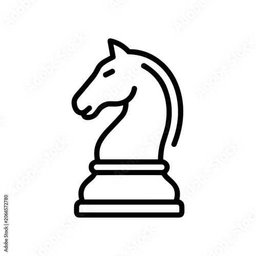Black and white horse chess piece.