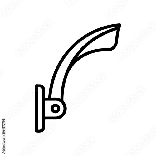 Black and white hook illustration.