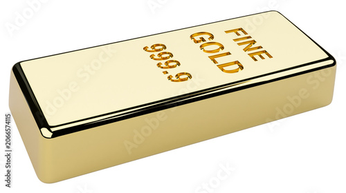 Fotografía Shiny gold bar with 999 9 purity marking