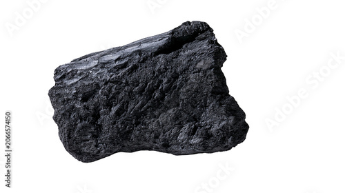 Cuadro en lienzo Rough black coal lump with textured surface