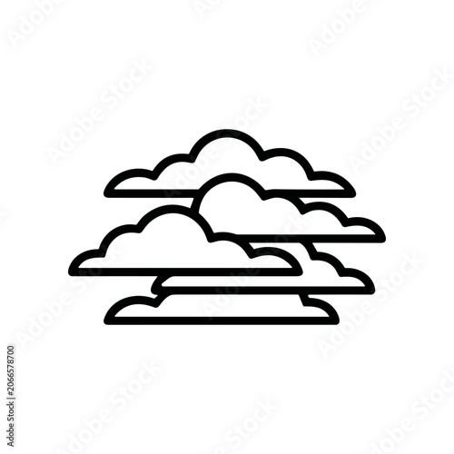 Clouds in a simple line drawing.