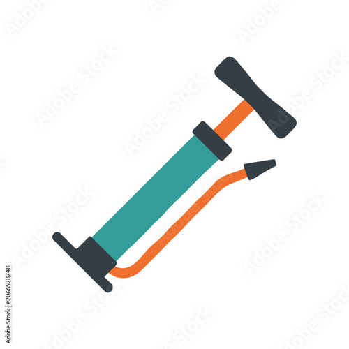 Colorful bicycle hand pump tool.