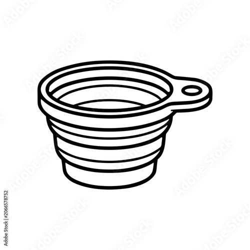 Collapsible silicone funnel with handle.