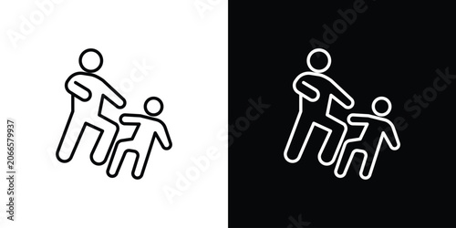 Quadro su tela Assault icon set, black and white color designs