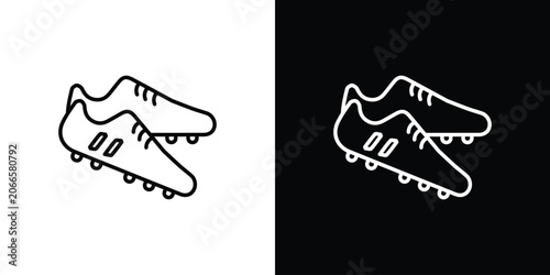 Bild auf Leinwand Cleats icon set, black and white color designs