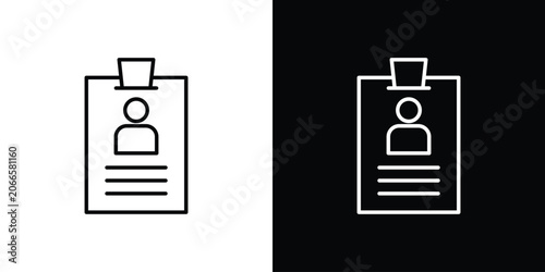 Quadro su tela Credential icon set, black and white color designs