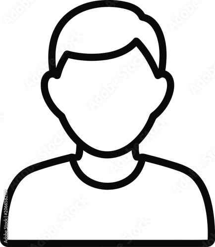 Black Line Drawing of Man