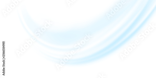 Air flow set of vector elements on a white background. Abstract light effect blowing from an air conditioner, purifier or humidifier. Dynamic blurred flow motion.