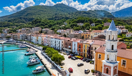 Fotografija Aerial view of Scario, near San Giovanni a Piro in the province of Salerno, Campania, Italy