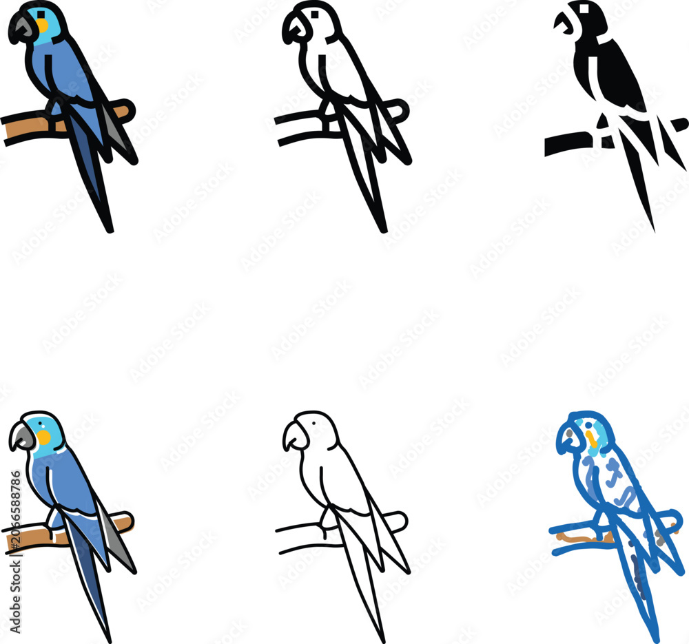 Obraz premium the lears macaw bird looks exotic color icon vector. the lears macaw bird exotic sign. isolated symbol