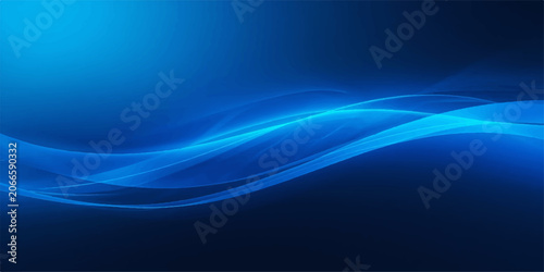 Abstract Blue Wave Background with Light Flowing Line Design and Modern Digital Pattern