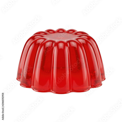 Red jelly dessert isolated transparent