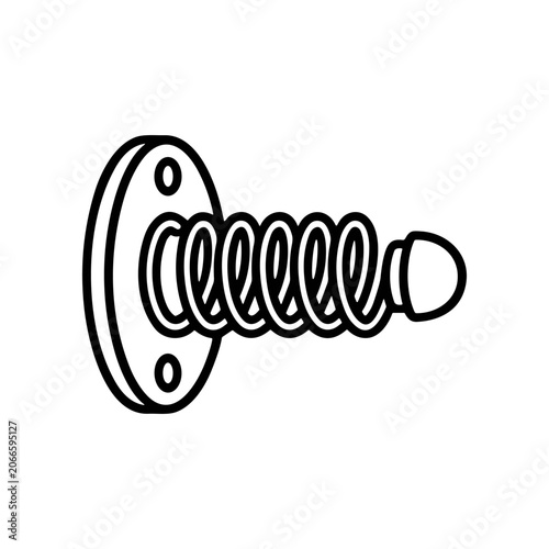 Coiled Metal Spring With Mounting Plate.