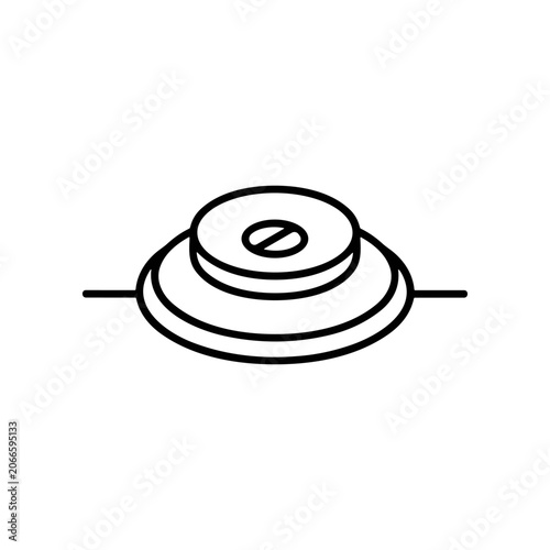 Simple black line drawing pulley.