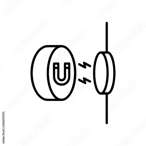 Electric Magnet Attracting Metal Object.