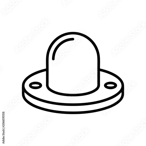 Black and white drawing of doorknob.