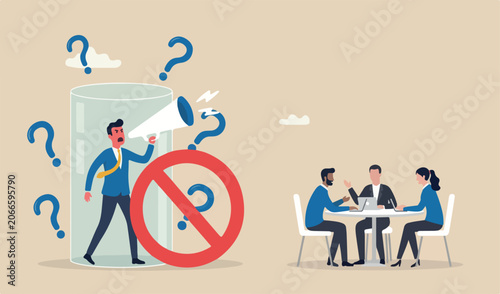 Tableau sur toile Toxic boss, bad environment in workplace, unfairness micromanage mislead manager