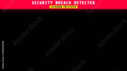 Cyber Security Breach Lockdown Neon Pixel Dropdown Banner
