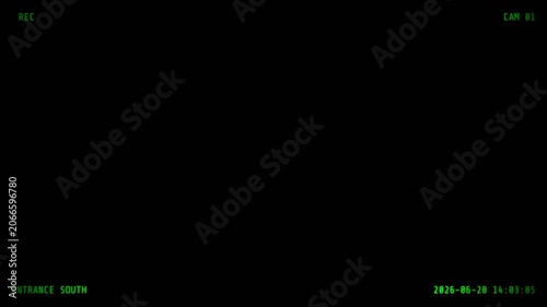 Security Camera CCTV Feed Fisheye Lens Overlay with Timestamp