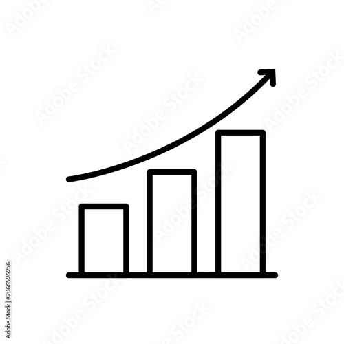 Business Financial Growth Chart Vector Icon