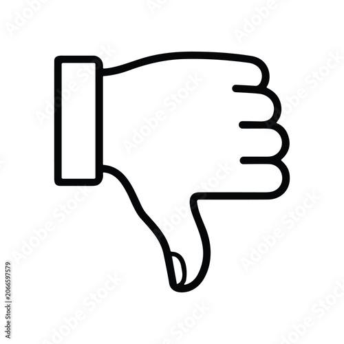Bild auf Leinwand Thumb down hand gesture symbol icon.