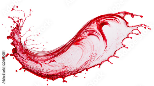 Bild auf Leinwand Red liquid splash wave with droplets