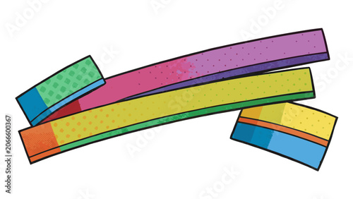   Colorful textured tape strips