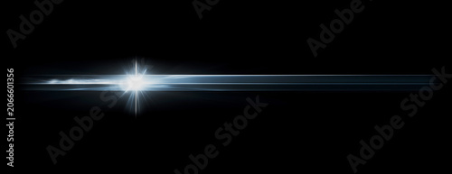 Ice Blue Lens Flare Light Streak Overlay, Cinematic Glow Beam, Futuristic Optical Effect, Abstract Energy Flash, Horizontal Light Leak Design