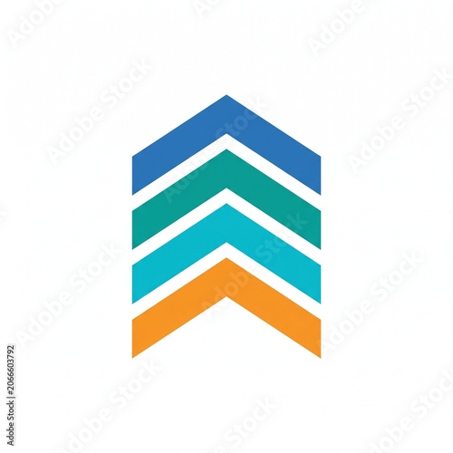 2D Flat Design Chevron Stages Infographic