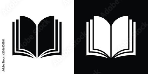 Bild auf Leinwand Book icon design. Vector Illustration pack in black and white