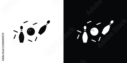 Schilderij op canvas Bowling icon design. Vector Illustration pack in black and white