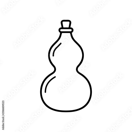 Fotografie Double bulb glass bottle icon.