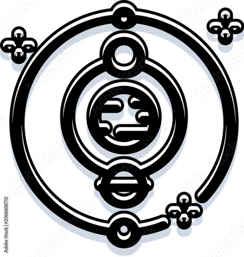 Photos Geocentric model with orbits and celestial bodies illustrating historical astron