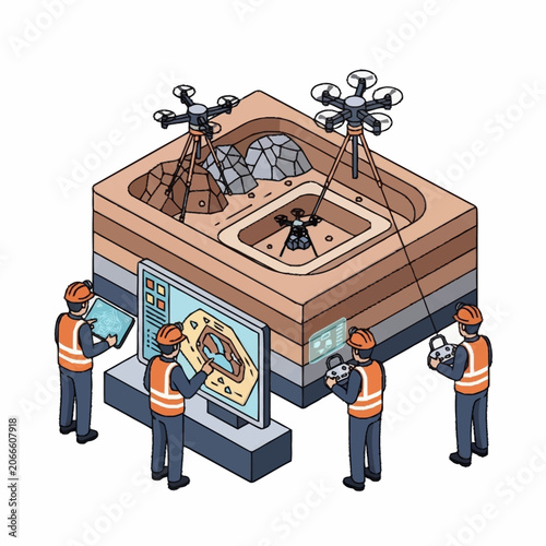 Engineers Use Drones and Technology for Geological Survey.