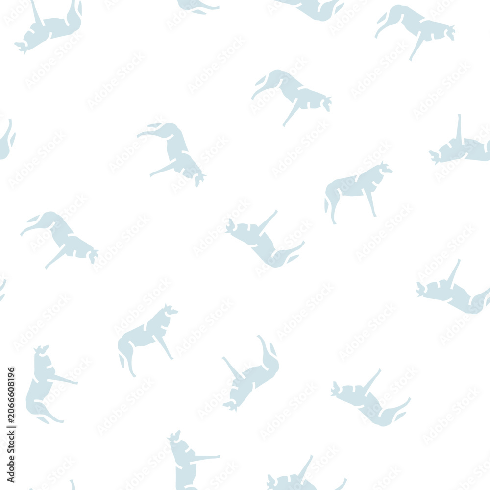 Fototapeta premium wolf wild animal vector glyph seamless pattern wolf wild animal sign illustration