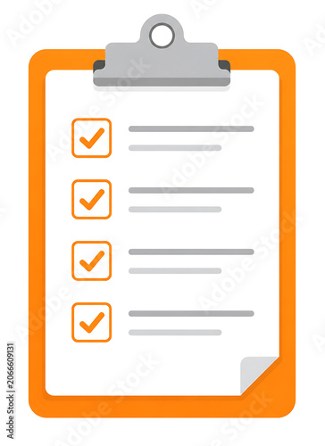 Checklist on a White Paper Clip Board Transparent PNG
