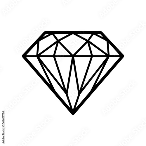 Tableau sur toile Black Diamond Gemstone Icon Symbol.