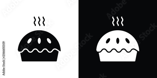 Photos Pie icon design. Vector Illustration pack in black and white