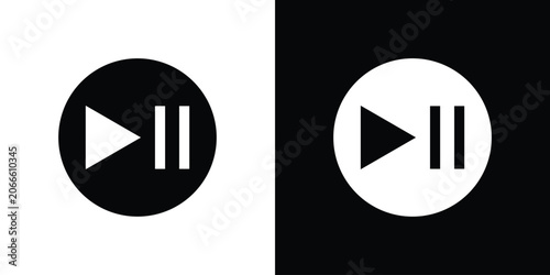Foto Play pause icon design