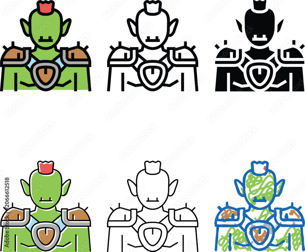 Naklejka premium goblin fairy tale color icon vector. simplified goblin fairy tale sign. isolated symbol