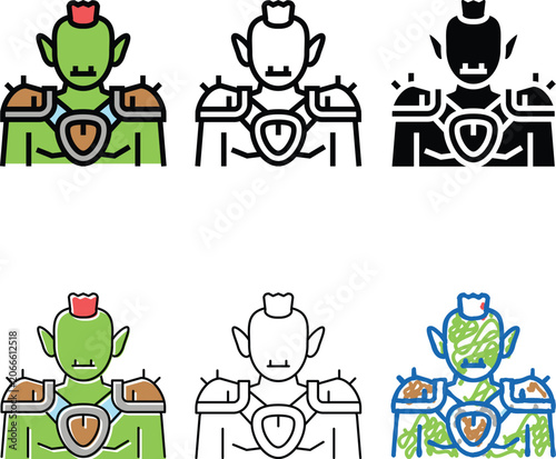 Tableau sur toile goblin fairy tale color icon vector