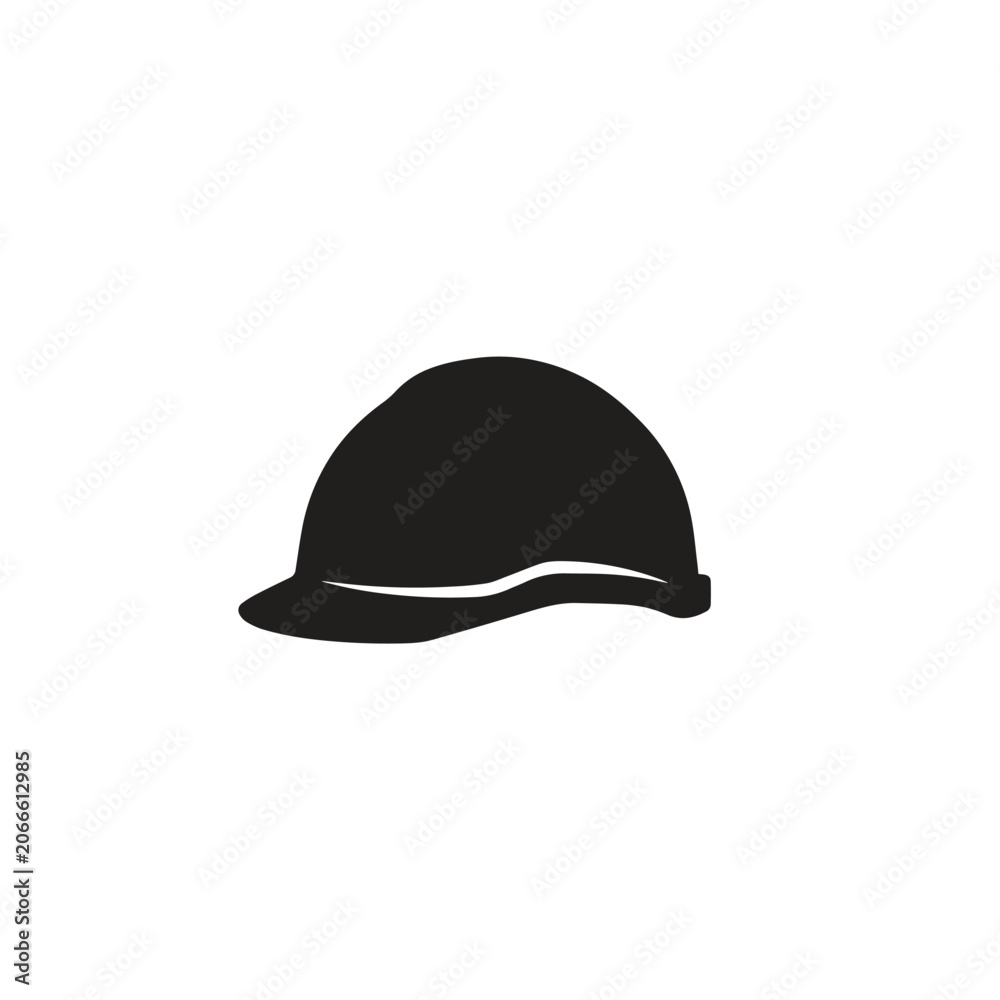 Fototapeta premium Construction safety protective hard hat icon with construction, industrial