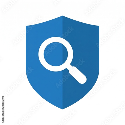 2D Flat Design Audit Security Shield Icon