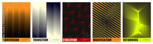 Foto Abstract vector poster set with linear gradients and geometric distortion patter