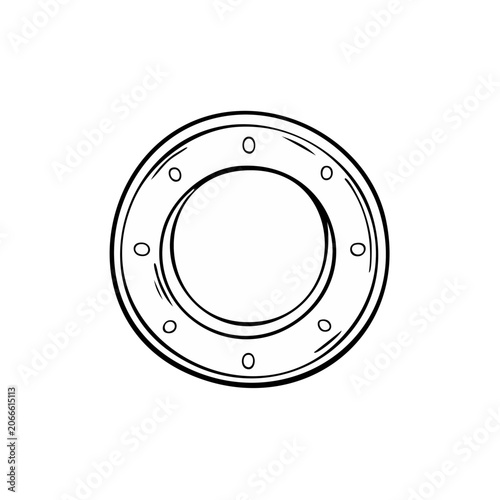 Circular opening with small holes around the edge graphic illustration