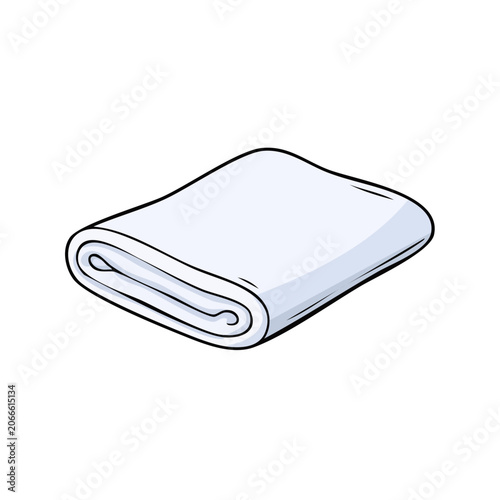 Folded White Fabric Illustration Representing Cleanliness and Softness