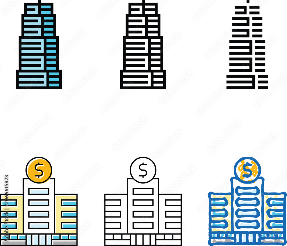 Naklejka premium department bank building color icon vector. department bank building sign. isolated symbol concepts