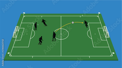 Photos Attacker Disguising Passing Intention to Deceive Opposing Defenders