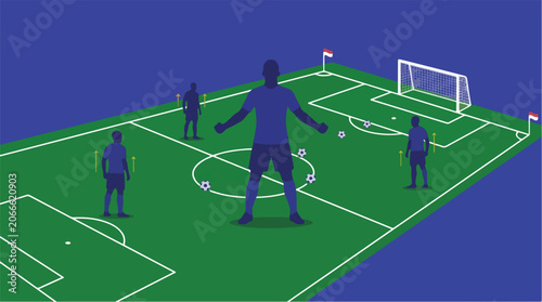 Tableau sur toile Soccer Player Inspiring Teammates Through Confident Body Language