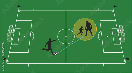 Foto Player Identifying Tactical Mismatch and Signaling Passing Opportunity